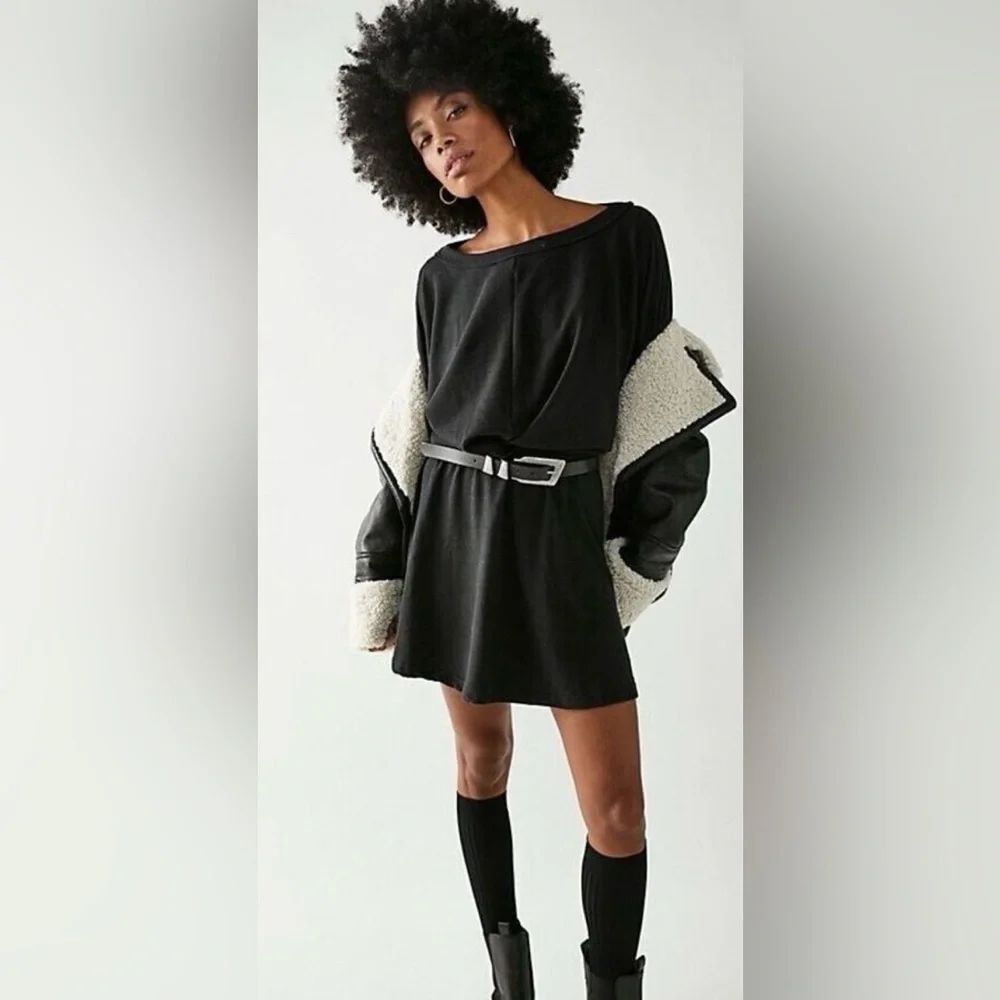 Free People Beach Santa Maria Black Mini Dress Small